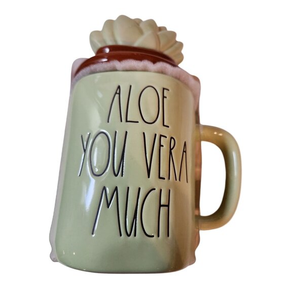 Rae Dunn Mug Aloe You Vera Much Succulent gift Love message coffee cup - Picture 2 of 6